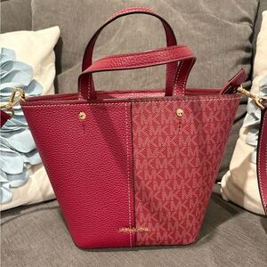 Michael Kors Two-Tone Red Tote